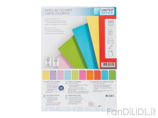 Carta colorata A4 , prezzo 3,99 EUR 
Carta colorata A4 200 fogli 
- In 10 diversi ...