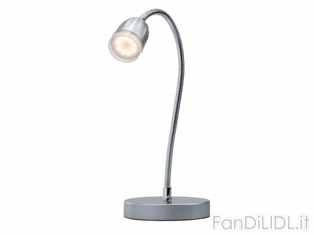 Lampada LED con morsetto o da tavolo Livarno Lux, prezzo 9.99 € 
- Braccio flessibile ...