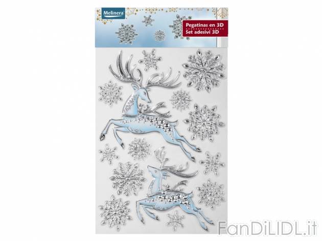 Adesivi natalizi 3D Melinera, prezzo 2,49 &#8364; per Alla confezione 
- A scelta ...