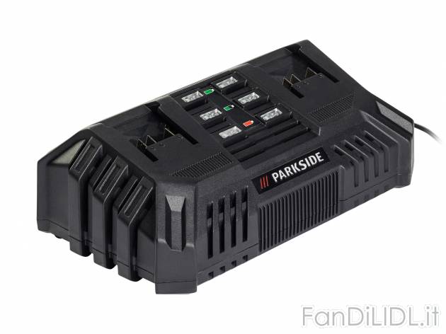 Doppio caricabatterie rapido Parkside, X20VTeam, prezzo 29.99 € 
- Con spegnimento ...