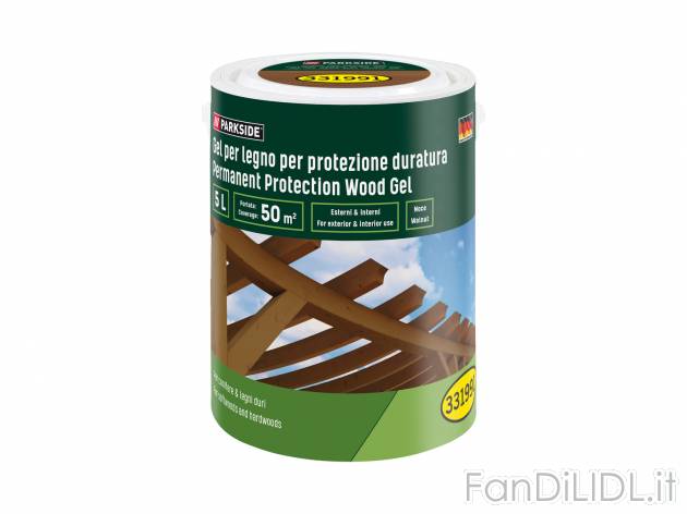 Gel protettivo per legno Parkside, prezzo 14.99 €  
5 litri
Caratteristiche