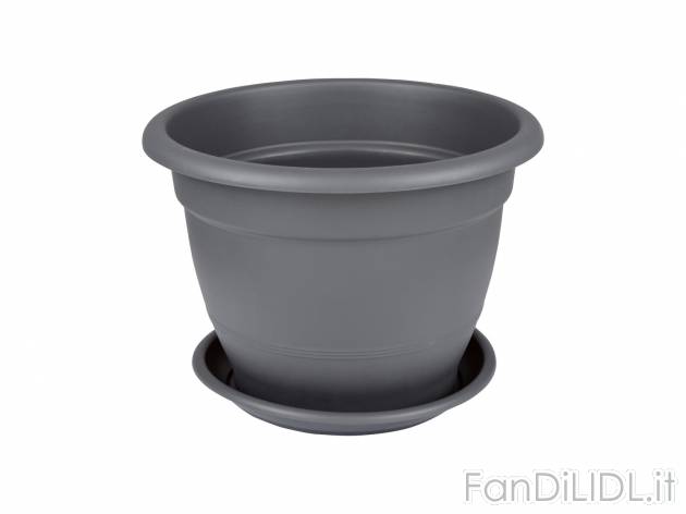 Vaso Lofly Con Sottovaso - Capacità 27L - Altezza 37 Cm - Colore Antracite