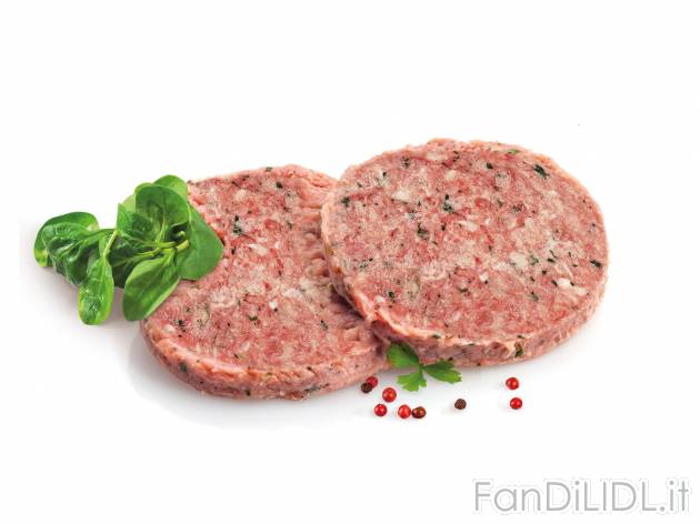 Hamburger di tacchino , prezzo 0.99 €  
-  Con spinaci ed erbe aromatiche