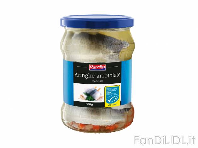 Aringhe Ocean Sea, prezzo 1.79 € 
- Marinate e speziate o marinate
- Pesca sostenibile ...