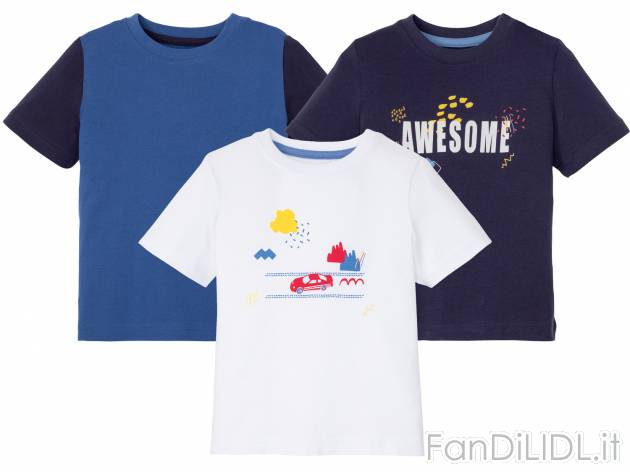T-shirt da bambino Lupilu, prezzo 4.99 &#8364; 
3 pezzi - Misure: 1-6 anni
Taglie ...