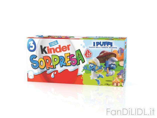 Kinder Sorpresa , prezzo 1,99 &#8364; per 60 g, 1 Kg = 33,17 EUR.