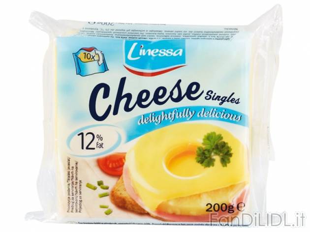 Fette di formaggio fuso , prezzo 0,89 &#8364; per 200 g, € 4,45/kg EUR. 
- ...