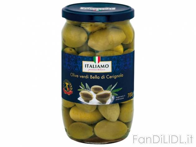 Olive verdi Bella di Cerignola Italiamo, prezzo 1,89 &#8364; per 420 g (peso ...