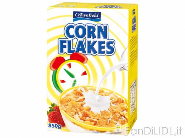 Corn Flakes , prezzo 1,85 &#8364; per 2x245 g, € 2,18/kg EUR. 
- Fiocchi di ...