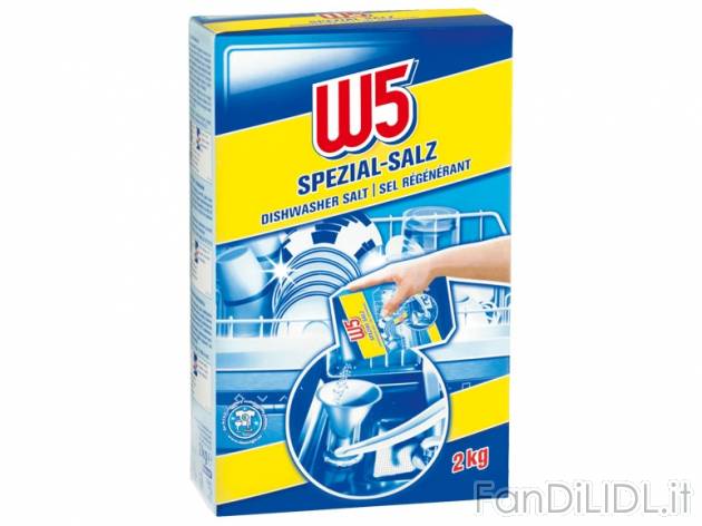 Sale lavastoviglie W5, prezzo 0,75 &#8364; per 2 kg, € 0,38/kg EUR. 
- Manutenzione ...