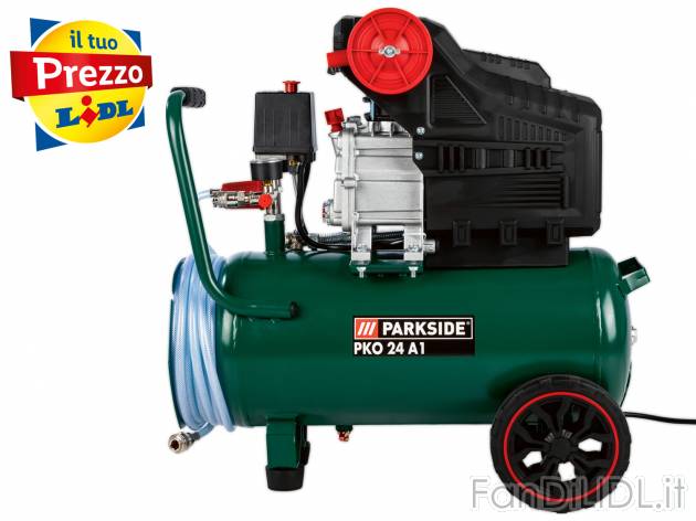 Compressore Parkside PKO 24 A1, prezzo 99.00 € 
24 L 
- Motore con lubrificazione ...