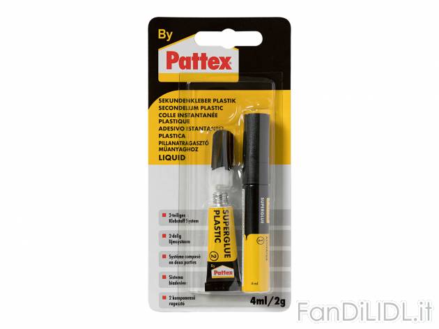 Colla istantanea Pattex, prezzo 1.99 &#8364;  

Caratteristiche