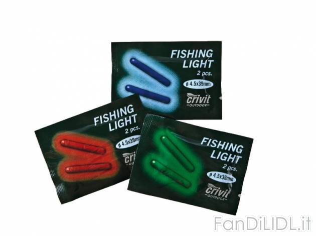 Luci chimiche per pesca notturna, 50 pezzi Crivit Outdoor, prezzo 3,99 &#8364; ...