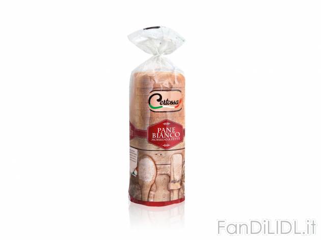 Pane bauletto bianco , prezzo 0.49 &#8364; per 400 g confezione 
-  Morbido a fette