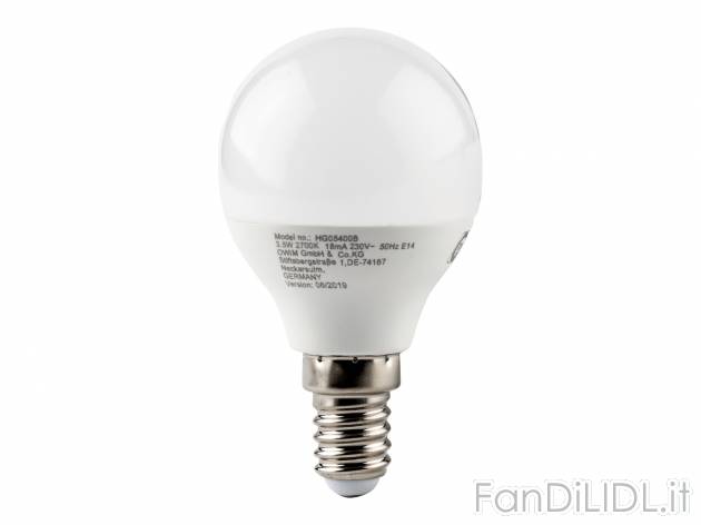Lampadina LED Livarno Lux, prezzo 2.49 € 
Dati tecnici
- Dimmerabile
- 3,5 ...