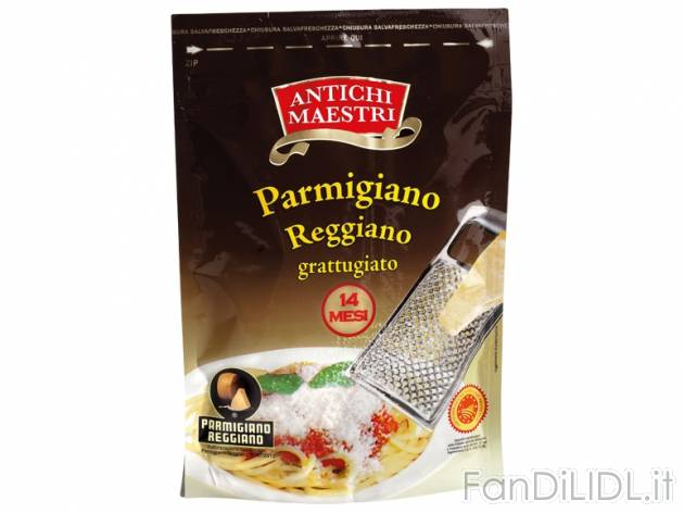 Parmigiano Reggiano DOP grattugiato , prezzo 1,75 &#8364; per 100 g, € 17,50/kg ...