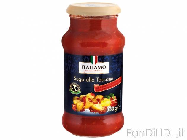 Sugo italiano Italiamo, prezzo 0,99 &#8364; per 350 g, € 2,83/kg EUR. 
- ...