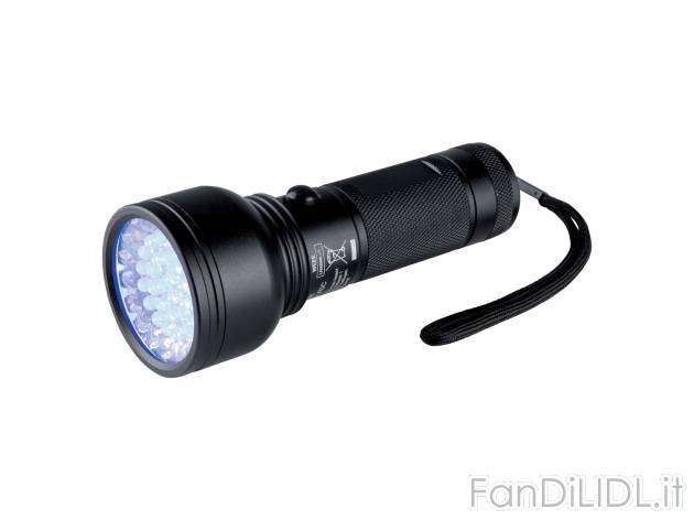 Torcia a LED Livarno Lux, prezzo 7.99 &#8364; 
Con luce UV 
- Batterie incluse
Caratteristiche

- ...
