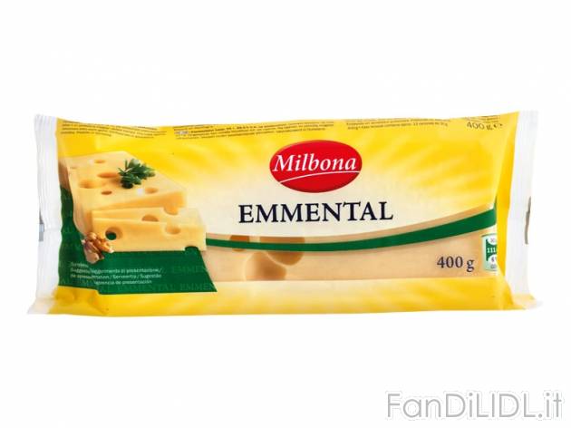 Emmental bavarese , prezzo 1,45 &#8364; per 400 g, € 3,63/kg EUR. 
- Il formaggio ...