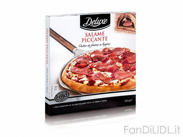 Pizza 4 formaggi o Pizza salame piccante Deluxe, prezzo 1,99 &#8364; per 310/350 ...