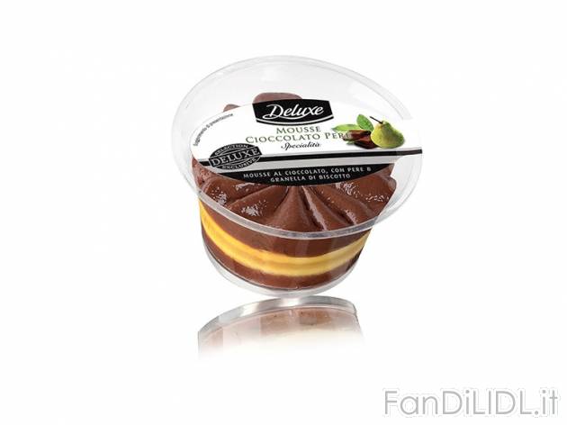 Mousse al cioccolato o Mousse al cioccolato con pere Deluxe, prezzo 0,99 &#8364; ...