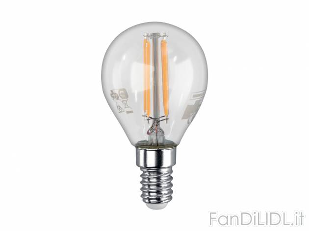 Lampadina LED 4,3 W a filamento Livarno Lux, prezzo 1.99 &#8364; 
- E14 / E27
- ...