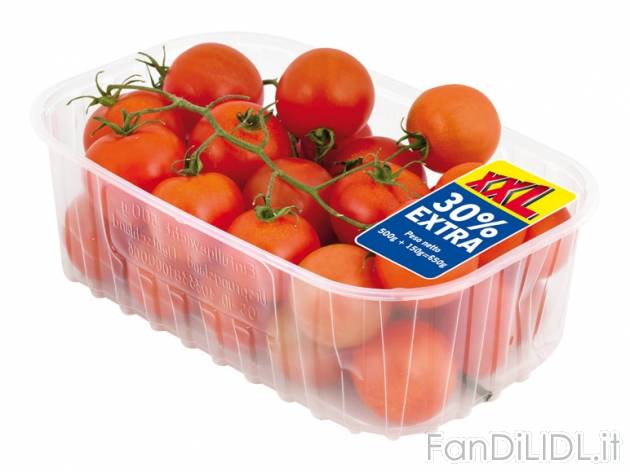 Pomodori ciliegino , prezzo 1,29 &#8364; per 500 g + 150 g GRATIS, 1 kg = 1,98 EUR.