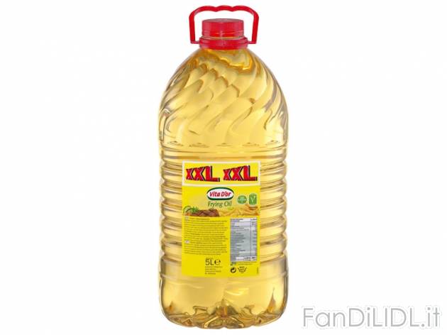 Olio per friggere , prezzo 5,49 &#8364; per 5 l, 1 l = 1,10 EUR. 
- Per chi ...