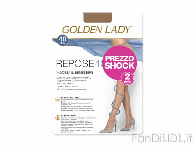 Collant REPOSE 40DEN Golden-lady, prezzo 4.99 &#8364; 
Confezione con 2 paia ...