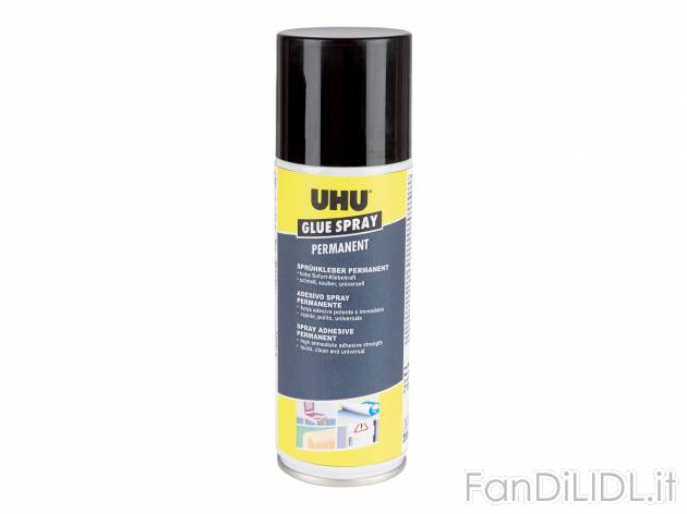 Colla spray permanente Uhu, prezzo 3.99 €  
200 ml
Caratteristiche