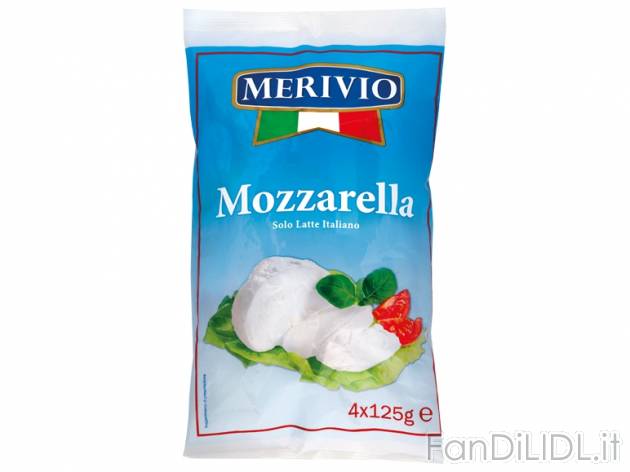 Mozzarella multipack , prezzo 1,69 &#8364; per 500 g, € 3,38/kg EUR. 
- 100% ...