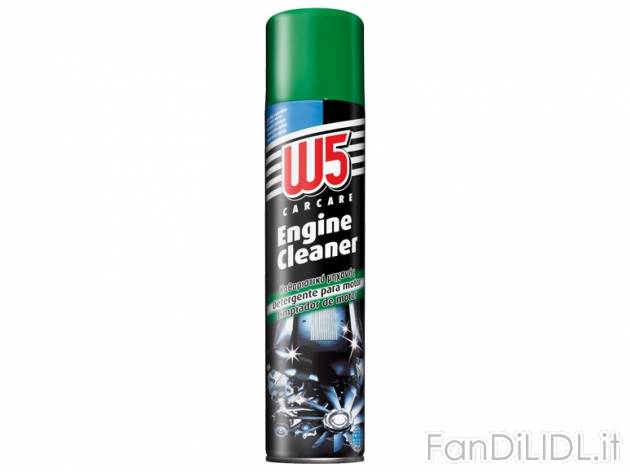 Detergente per motori W5, prezzo 1,49 &#8364; per 400 ml, € 3,73/l EUR. 
- ...