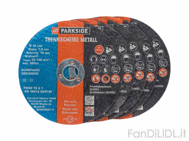 Set accessori per smerigliatrice angolare Parkside, prezzo 2.99 €  

Caratteristiche