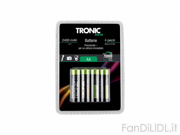 Batterie ricaricabili Tronic, prezzo 3.99 € 
4 pezzi 
- Tipo AA o AAA
Caratteristiche ...