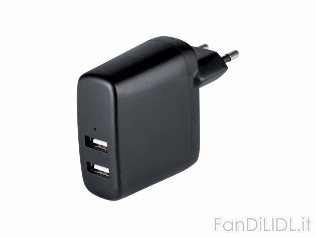 Caricabatterie USB Silvercrest, prezzo 8.99 € 
- 2 porte USB-A
- Con 