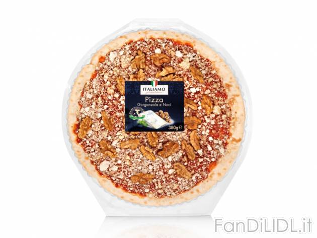 Pizza fresca Italiamo, prezzo 2,49 &#8364; per 380 g, € 6,55/kg EUR. 
- A ...