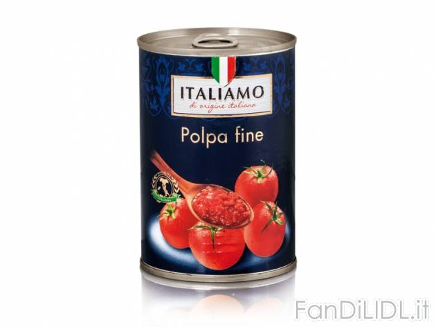 Polpa di pomodoro fine Italiamo, prezzo 0,45 &#8364; per 400 g, € 1,13/kg ...