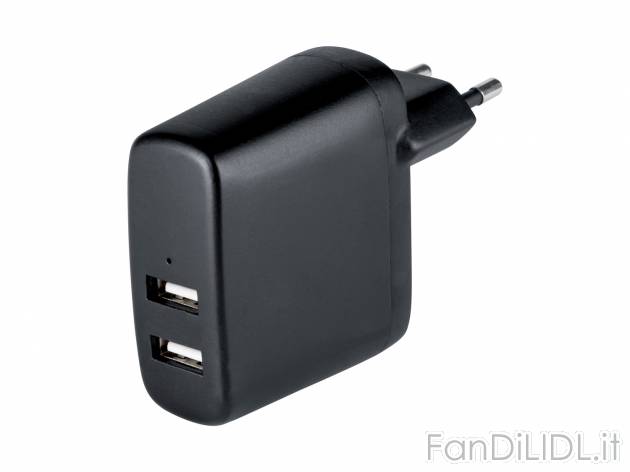 Caricabatterie USB Silvercrest, prezzo 6.99 € 
- 2 porte USB-A
- Con 