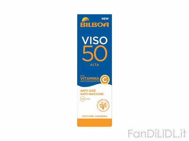 Crema solare viso FP 50 , prezzo 7.89 &#8364;  
-  Anti-age e Anti-macchie