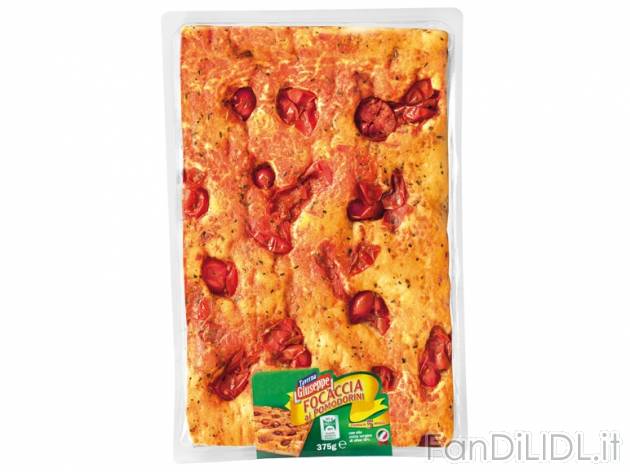 Focaccia ai pomodorini , prezzo 2,99 &#8364; per 375 g, € 7,97/kg EUR. 
- ...