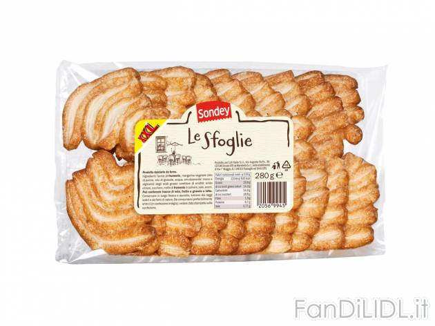 Le Sfoglie XXL , prezzo 1.79 EUR  
Le Sfoglie XXL    
-  Formato base 225 g a 1.79 €