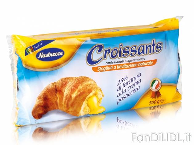 Croissants alla crema pasticcera , prezzo 1,19 &#8364; per 500 g, € 2,38/kg ...