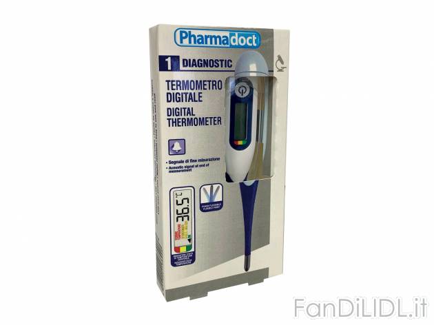 Termometro digitale Pharmadoct, prezzo 1.99 € 
- Con segnale di fine misurazione
- ...