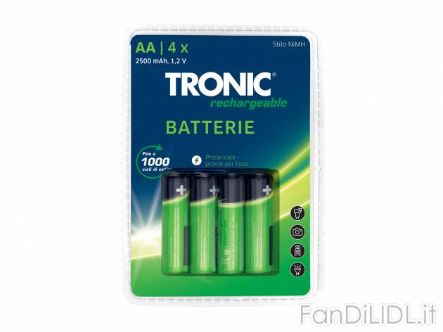 Batterie ricaricabili Tronic, prezzo 3.99 &#8364;  
4 pezzi
Caratteristiche
