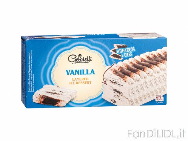 Dessert gelato alla vaniglia Surgelato2021, prezzo 1.25 &#8364; 
- Con cioccolato
Caratteristiche

- ...