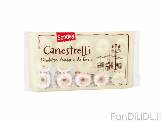 Canestrelli , prezzo 0.85 &#8364;  
-  Prodotto dolciario da forno