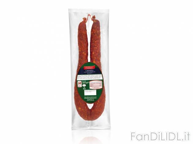 Salsiccia Chorizo piccante , prezzo 1,99 &#8364; per 300 g, € 6,63/kg EUR. ...