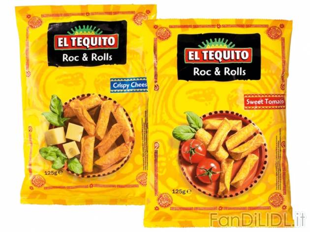 Snack al mais , prezzo 0,99 &#8364; per 125 g, € 7,92/kg EUR. 
- Rollini ...