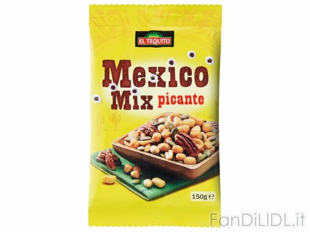 Mexico Mix , prezzo 1,29 &#8364; per 150 g, € 8,60/kg EUR. 
- Mix di arachidi, ...