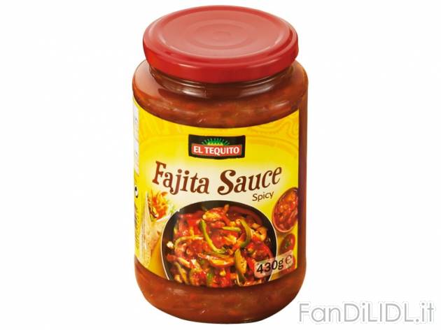 Salsa Fajita , prezzo 1,99 &#8364; per 400 ml, € 4,98/l EUR. 
- Piccantissima ...